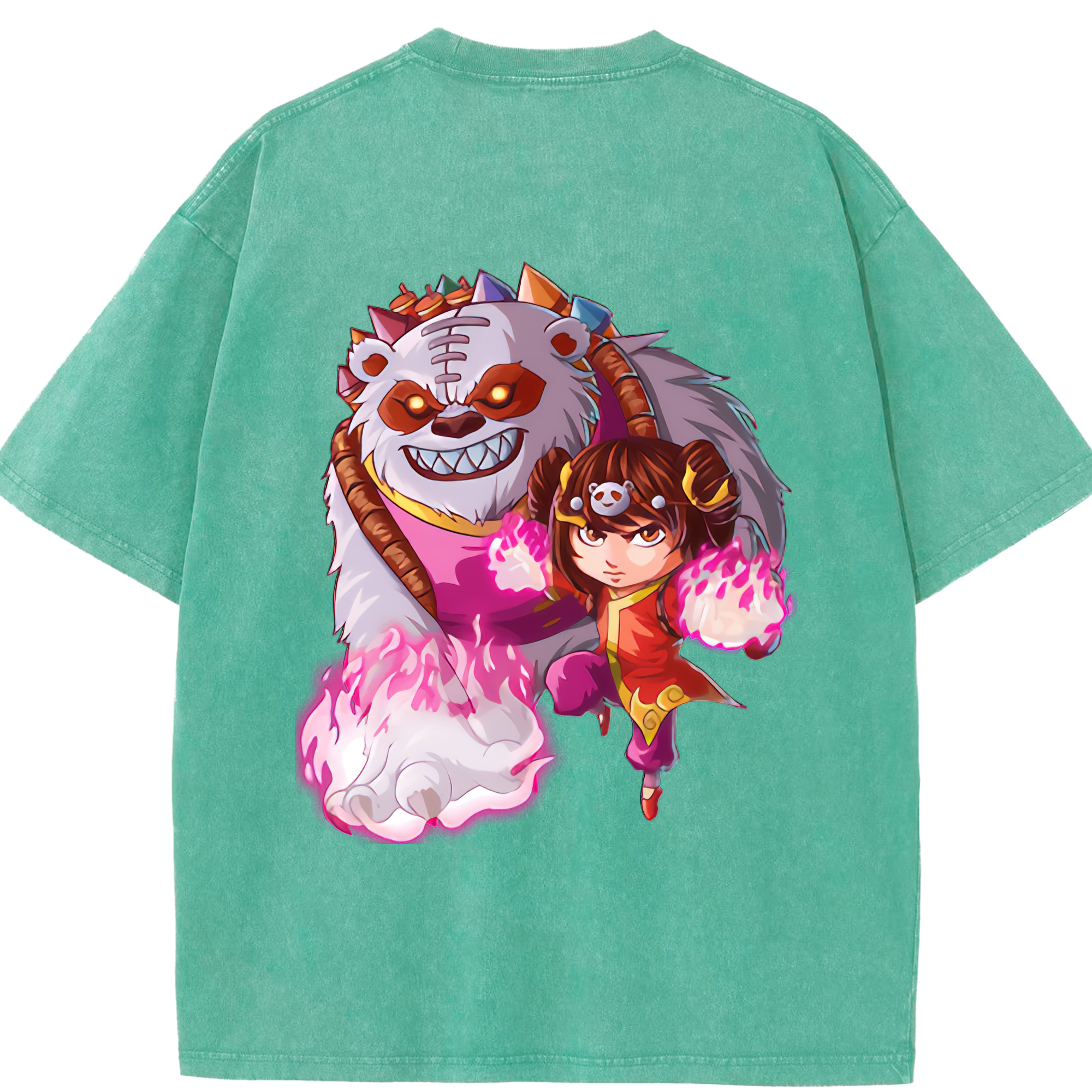 リーグ・オブ・レジェンド League of Legends LOL 綿100% ヴィンテージ風 半袖Tシャツ（背面プリント）